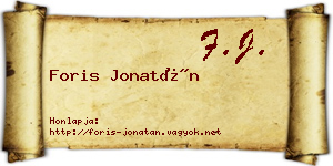 Foris Jonatán névjegykártya
